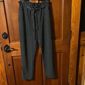 Striped Navy Blue and White Women’s Pants